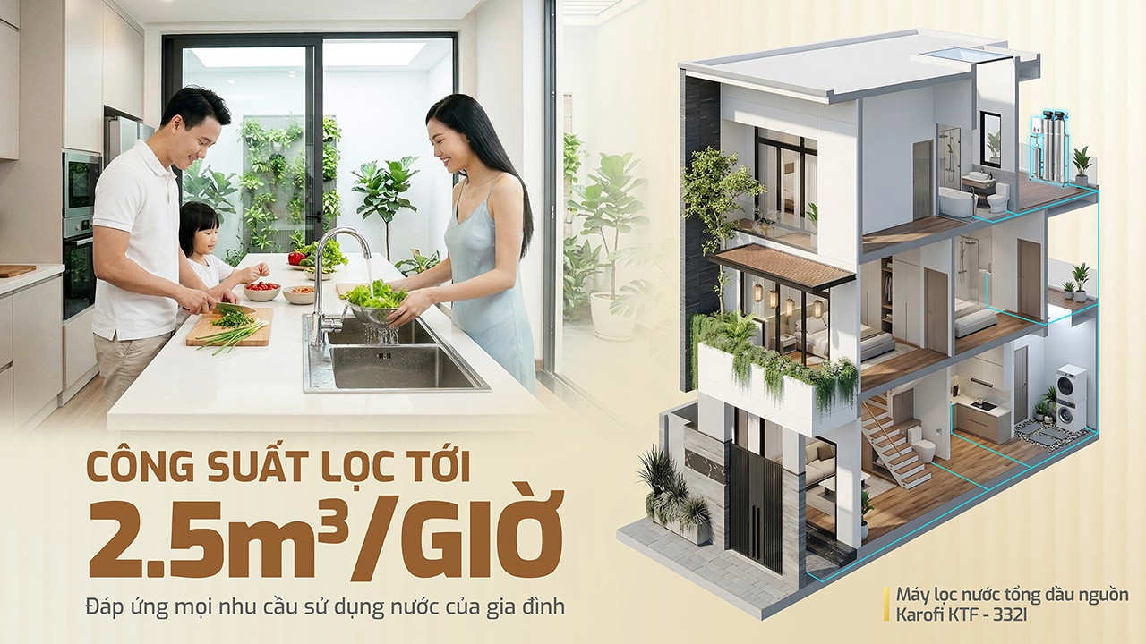 Máy lọc nước tổng đầu nguồn Karofi KTF - 332